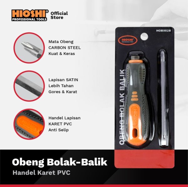 OBENG 2WAY / BOLAK BALIK (4 Inch x 6 mm -MAGNET) HIOSHI